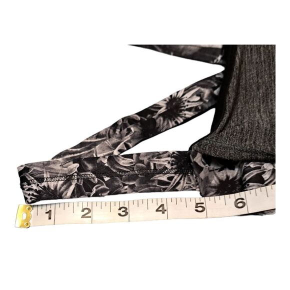 LuluLemon Women's Top Rest Less #W1G47S Tank Size 8 Heathered Black + Flowabunga - Picture 8 of 14